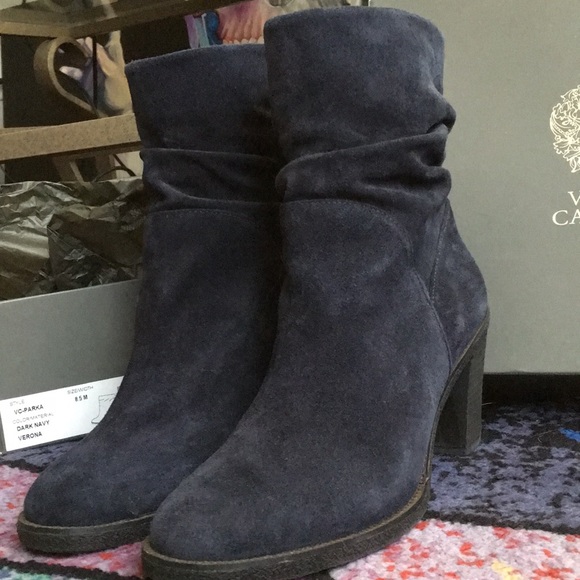 Vince Camuto Suede Booties in Dark Navy - Picture 2 of 6